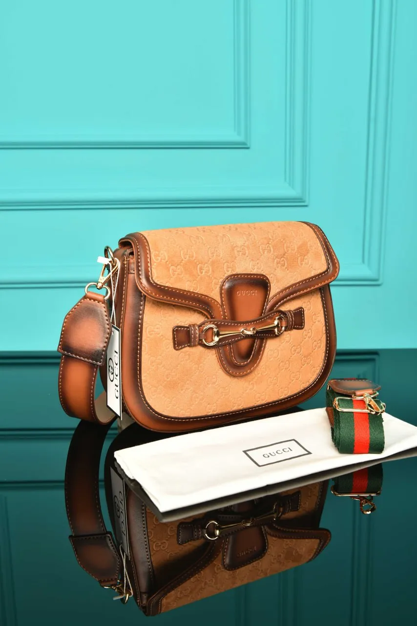 Horsebit Shoulder Bag in Suede