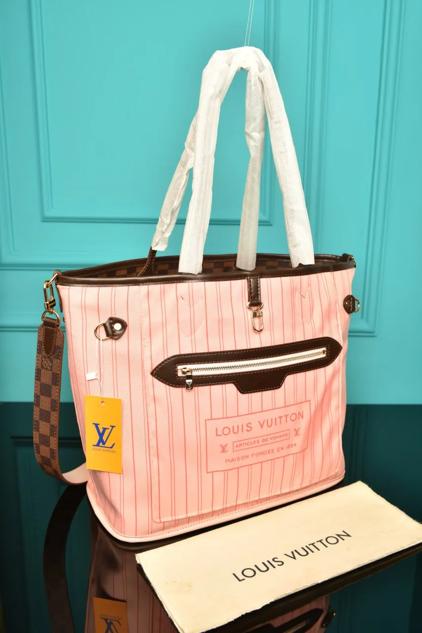 Neverfull Bandouliere Inside Out MM Damier Pink