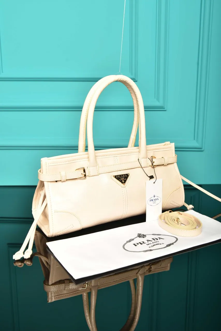 Bonnie Medium Leather Bag White