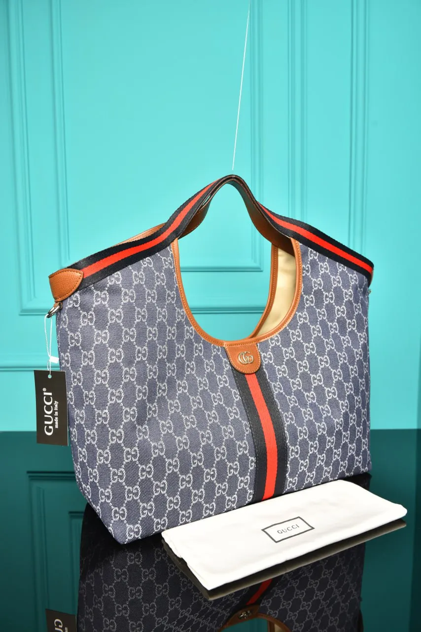 Giglio Large Tote Bag in Denim Blue