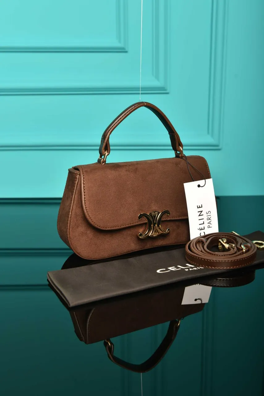 Lola Shiny Calfskin in Suede Dark Brown