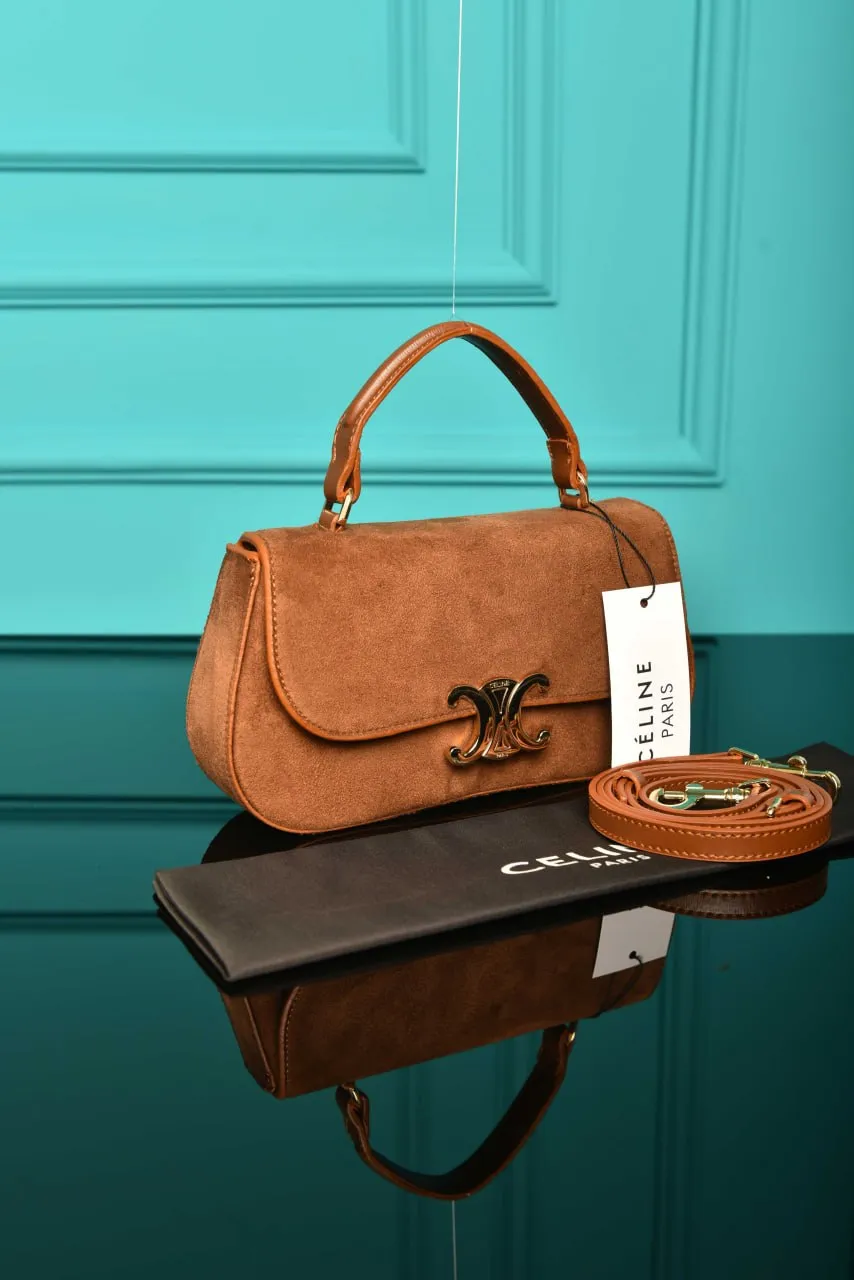 Lola Shiny Calfskin in Suede Brown